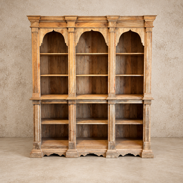 Gorgeous Three Arch Wooden Bookshelf