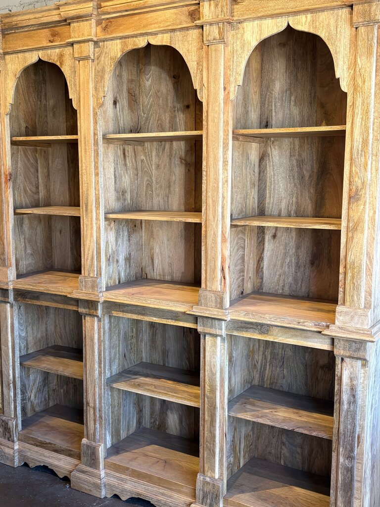 Gorgeous Three Arch Wooden Bookshelf