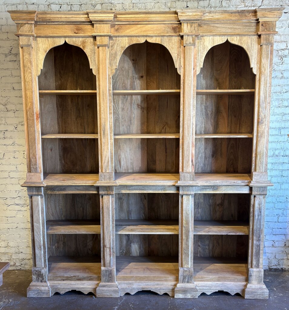 Gorgeous Three Arch Wooden Bookshelf