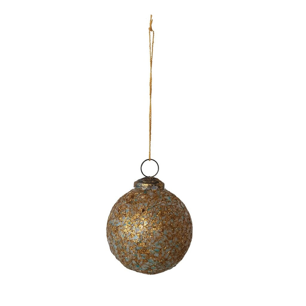 Glass Ball Ornament with Mica Flakes