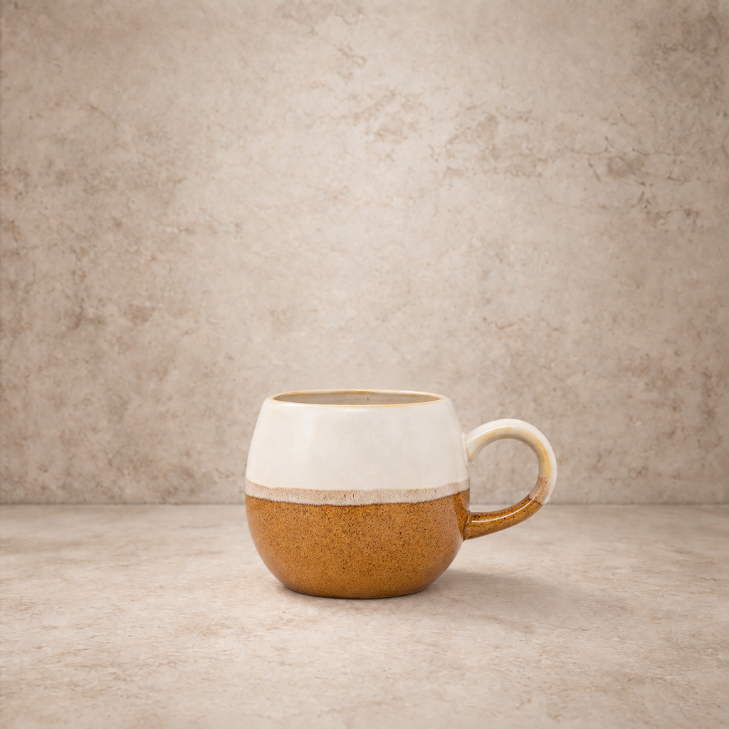 White/Brown Ball Mug