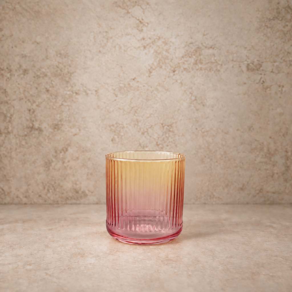 Ombre Ribbed Drinking Glass