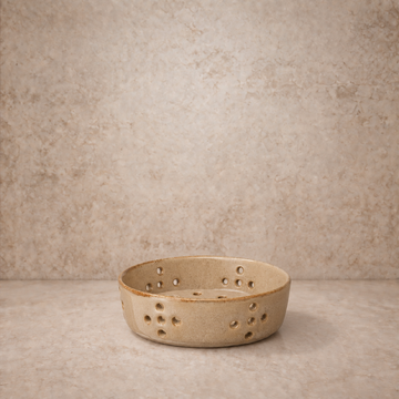 Beige Stoneware Berry Bowl