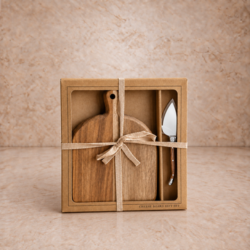 Arched Acacia Cheese Board + Knife Set
