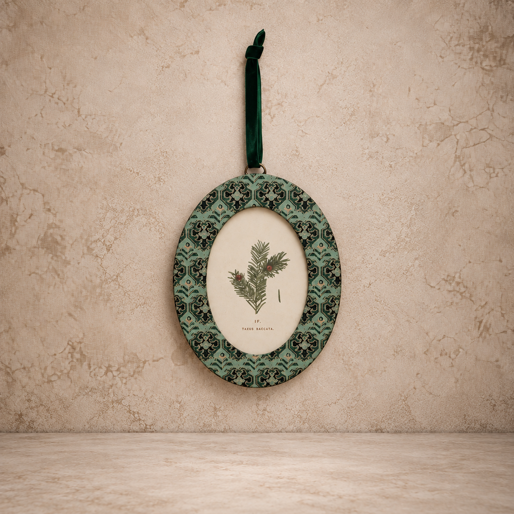 Photo Frame Ornament with Velvet Ribbon Hanger