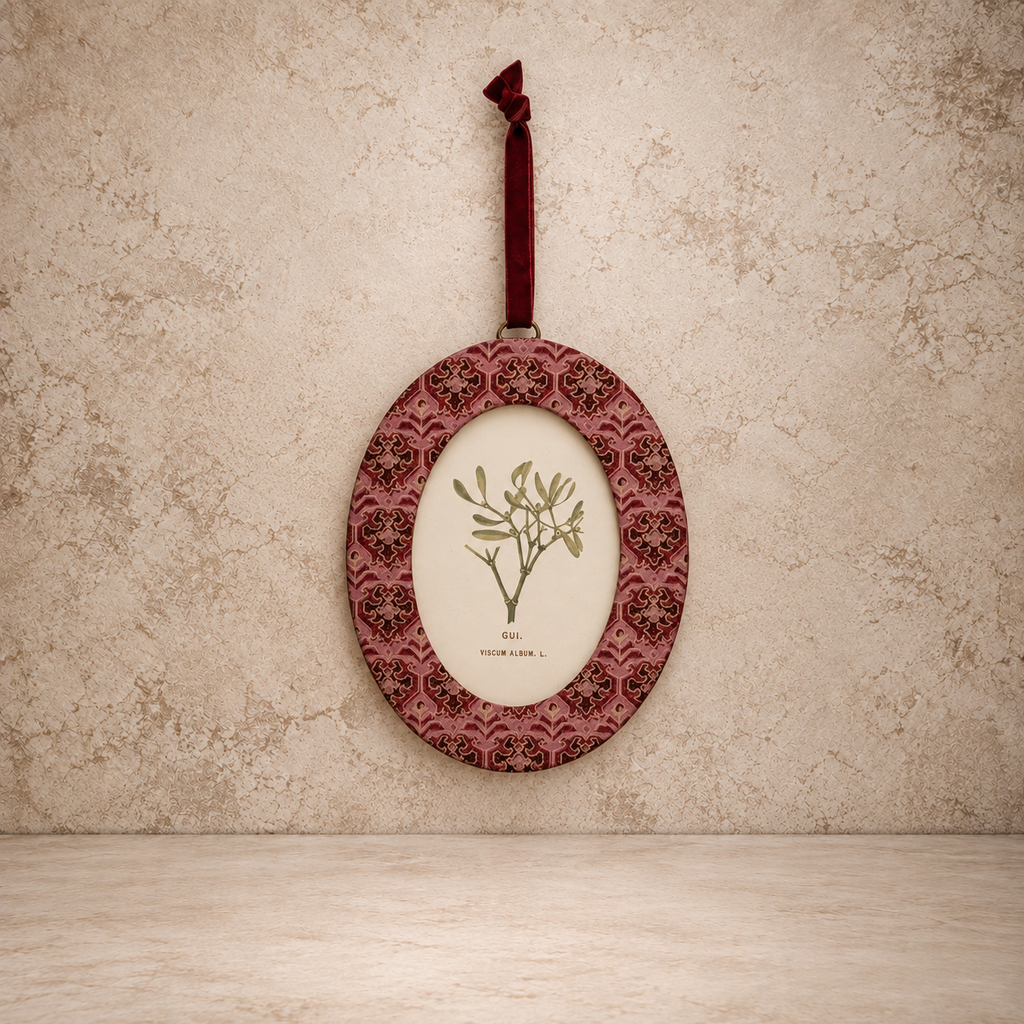 Photo Frame Ornament with Velvet Ribbon Hanger