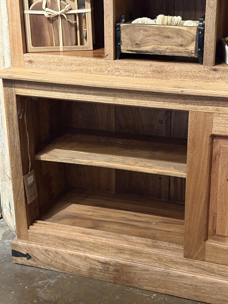 Beautiful Cubby + Cabinet Display with a Sliding Door