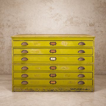 Green Painted Two Piece Map Cabinet
