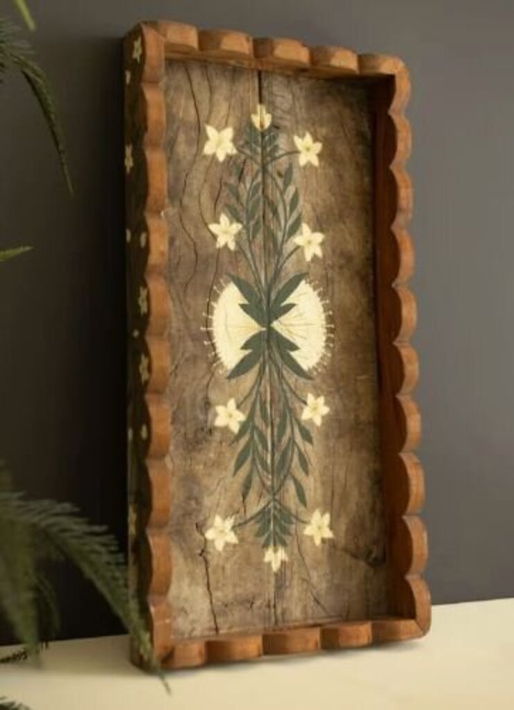Recycled Wood Painted Tray