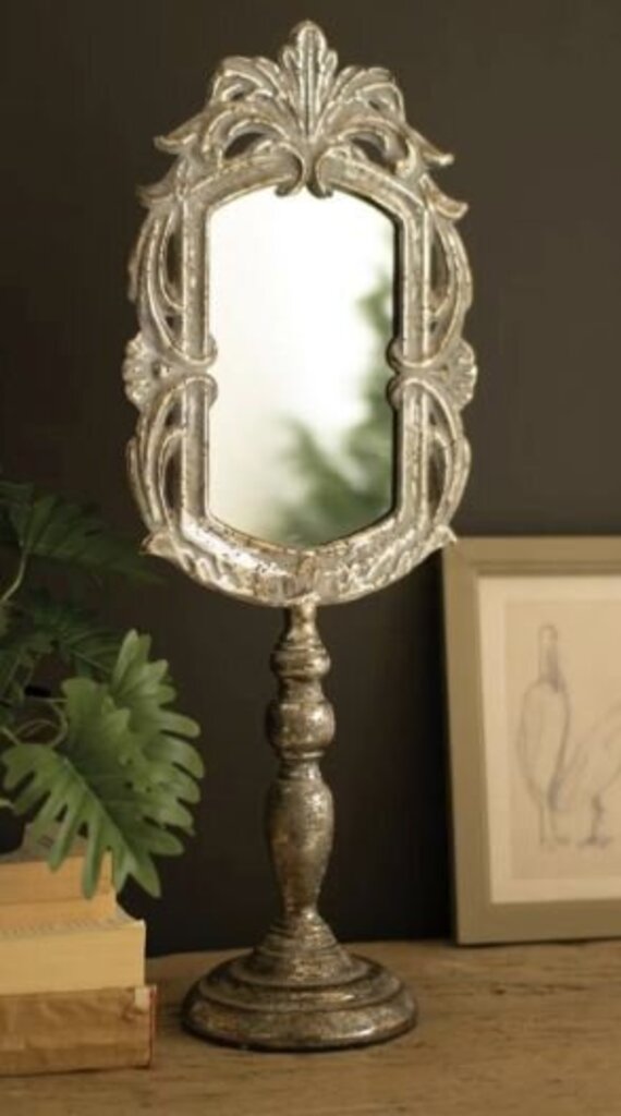 Beautiful Ornate Metal Table Top Mirror