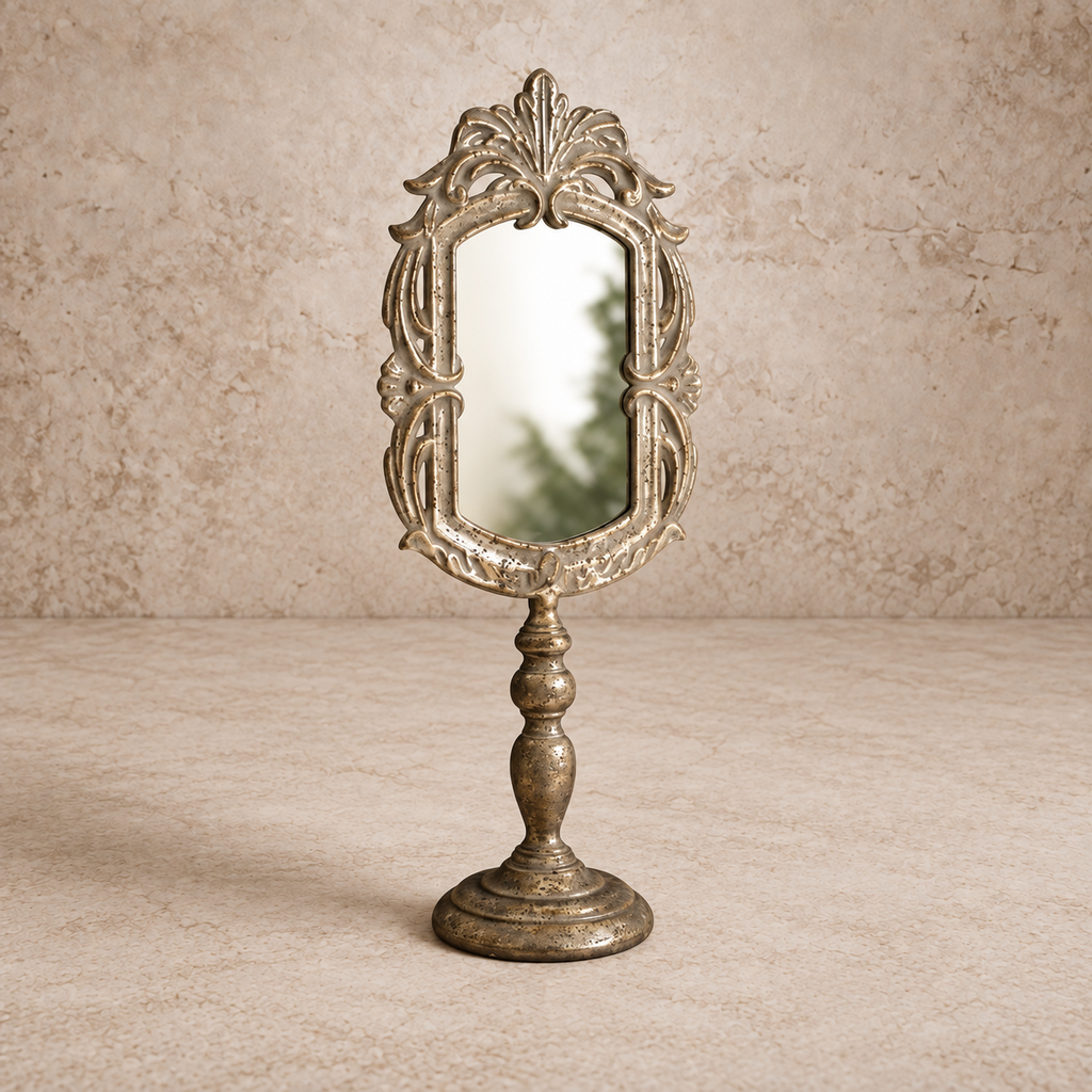 Beautiful Ornate Metal Table Top Mirror