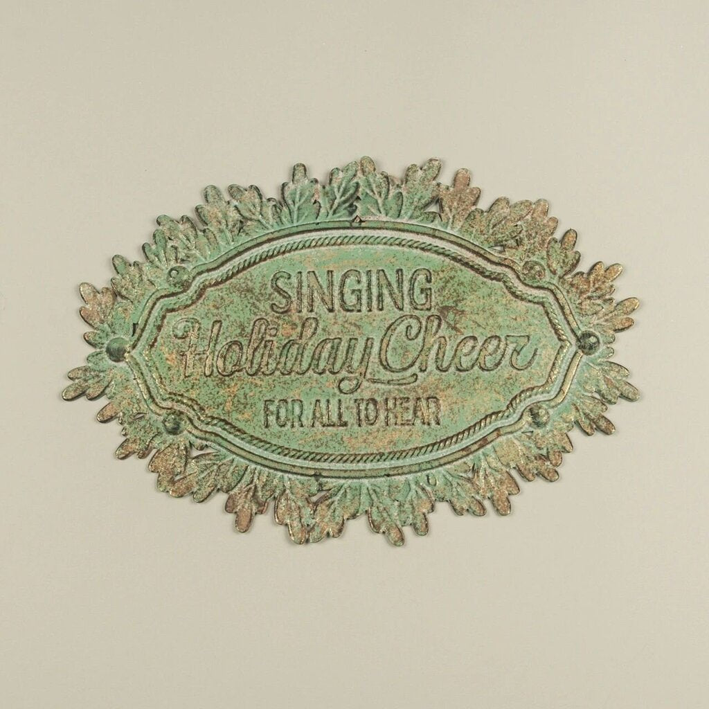Aged Metal Holiday Cheer Sign