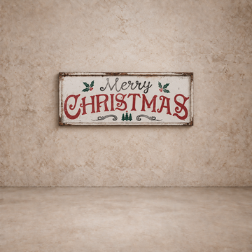Red + Green Merry Christmas Sign