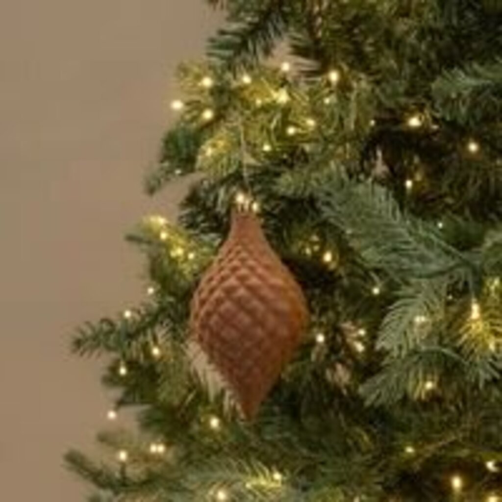 Brown Flocked Finial Ornament