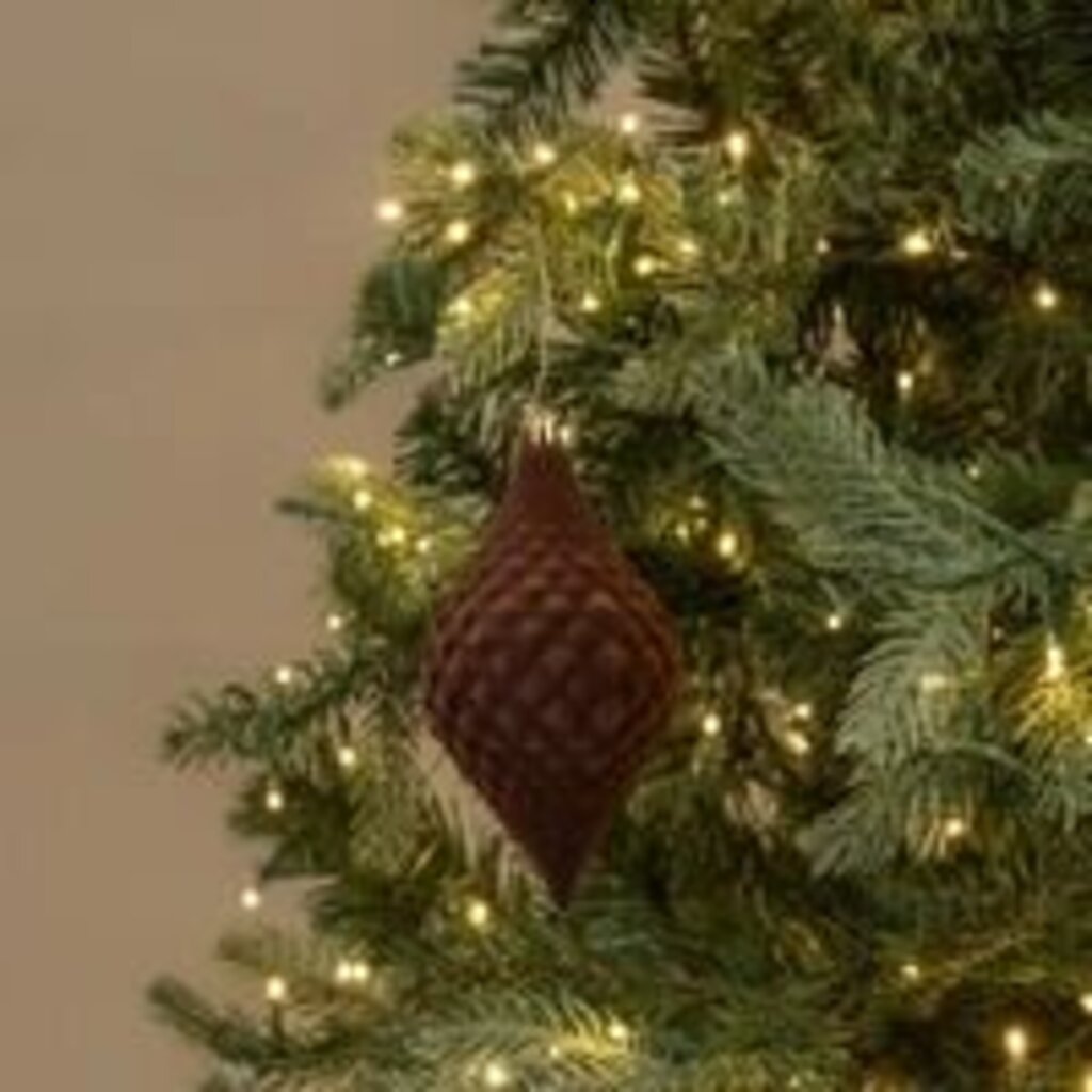 Dark Brown Flocked Finial Ornament