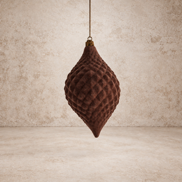 Dark Brown Flocked Finial Ornament