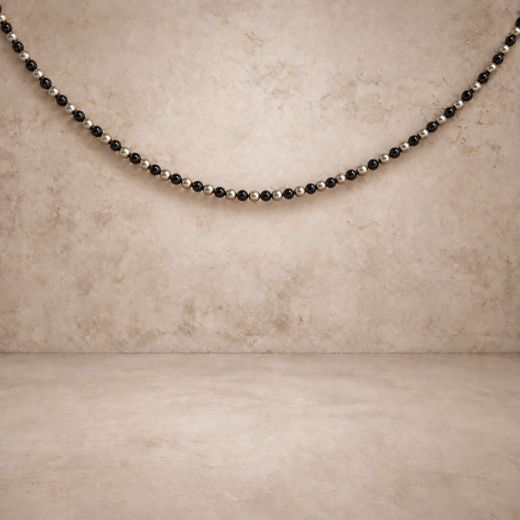 Black + Silver Mini Beaded Garland