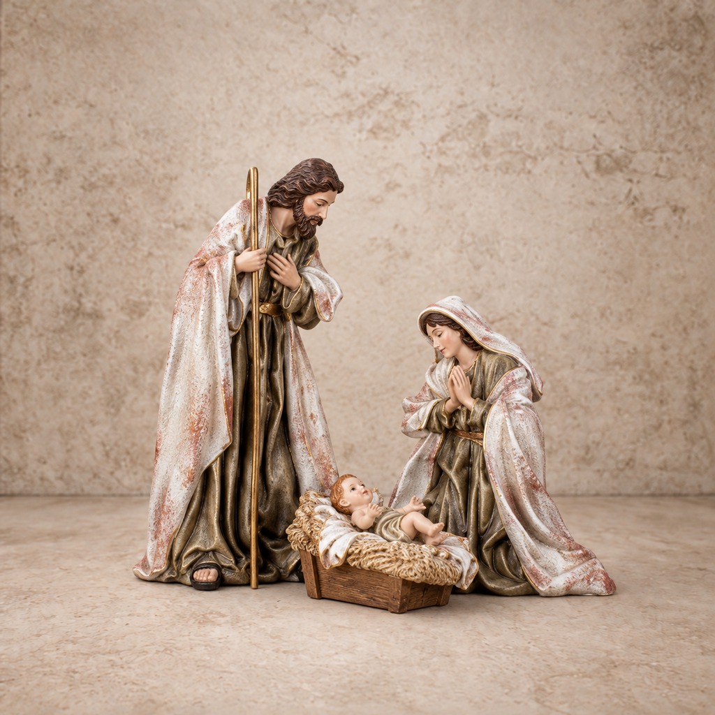 Set of Three Nativity Scene Statues
