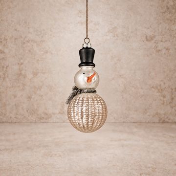 Snowman w/ Tinsel Garland Ornament