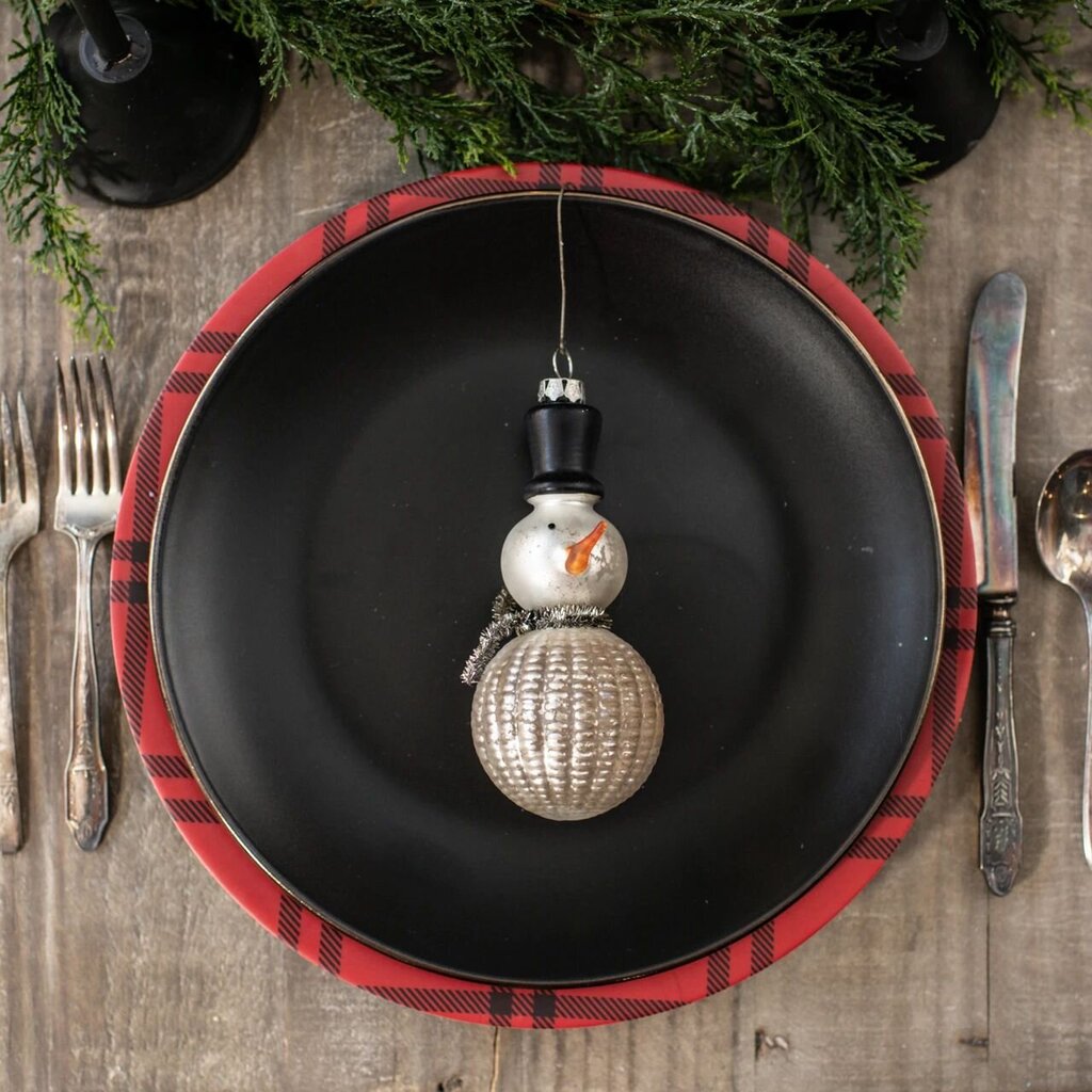 Snowman w/ Tinsel Garland Ornament