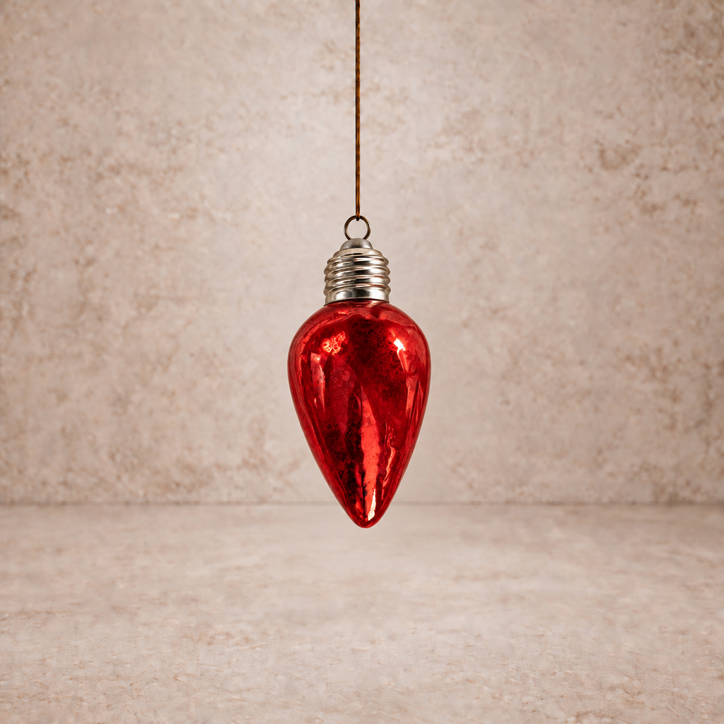 Red Light Bulb Ornament