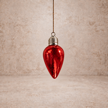 Red Light Bulb Ornament