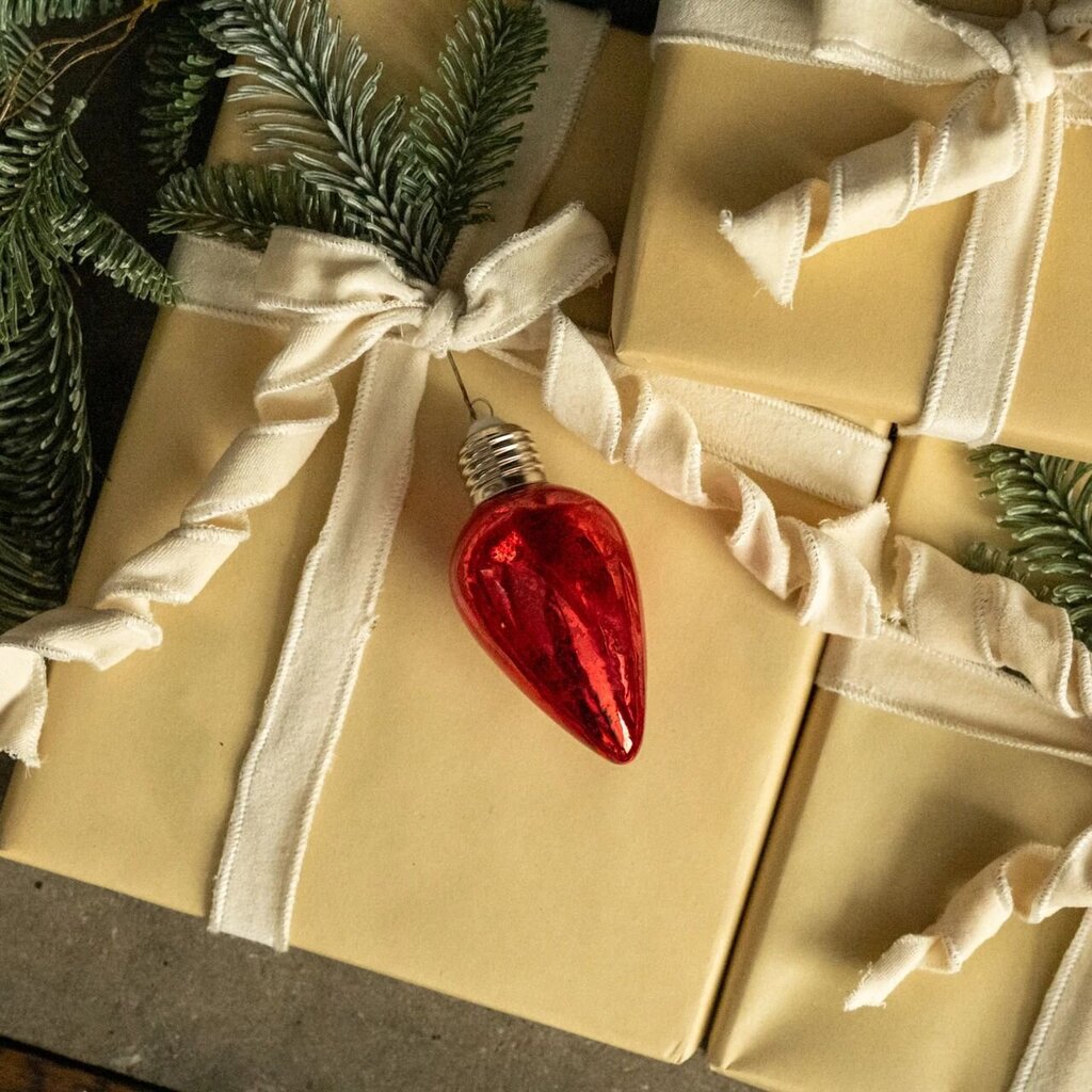 Red Light Bulb Ornament