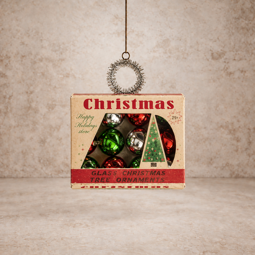 Vintage Ornaments in Box Ornament