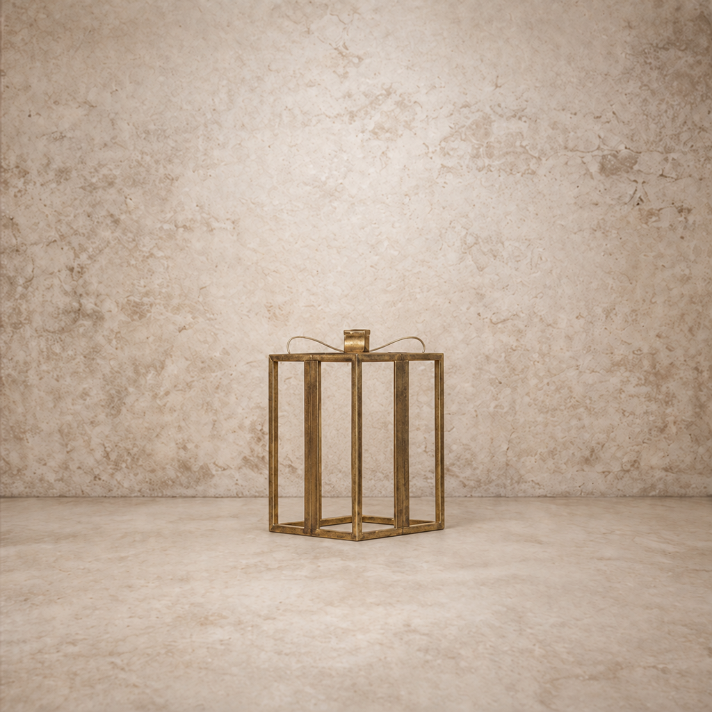 Gold Present Taper Candle Holder