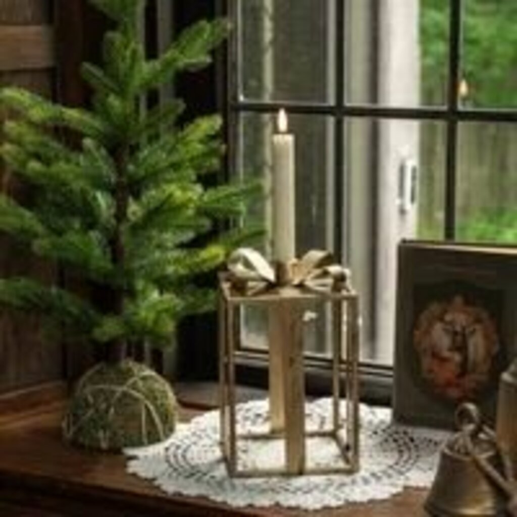 Gold Present Taper Candle Holder