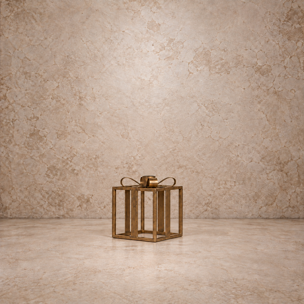 Gold Present Taper Candle Holder
