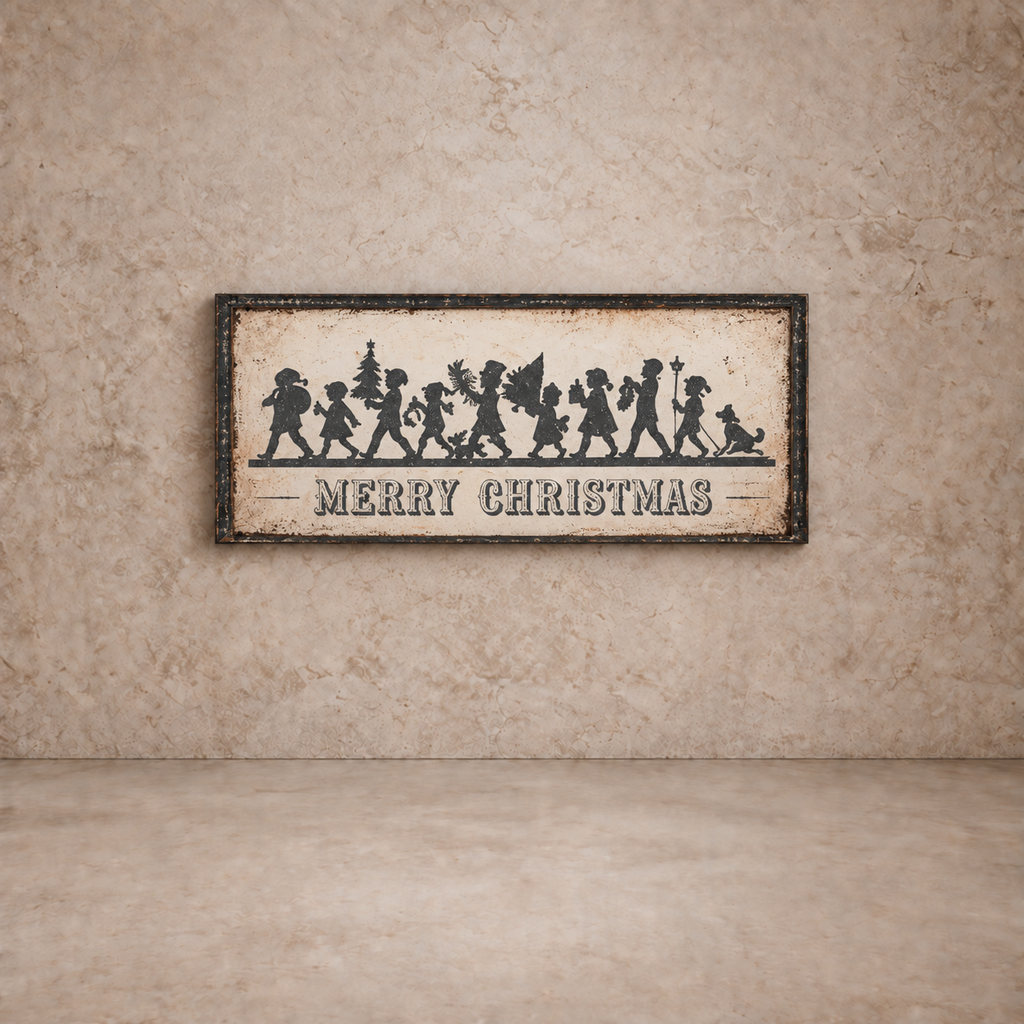 Merry Christmas Silhouette Sign