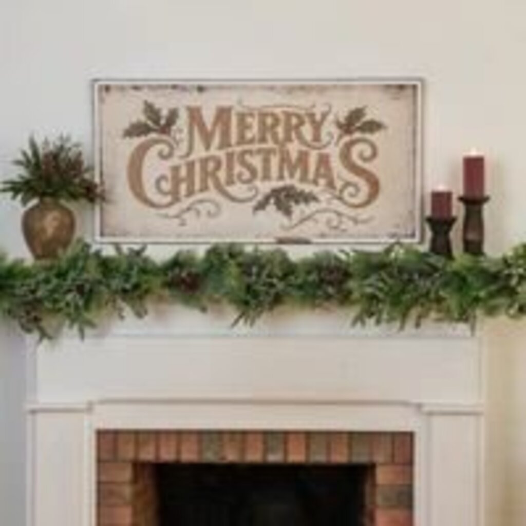 Gold + White Merry Christmas Sign