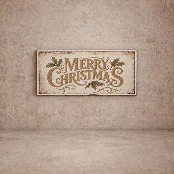 Gold + White Merry Christmas Sign
