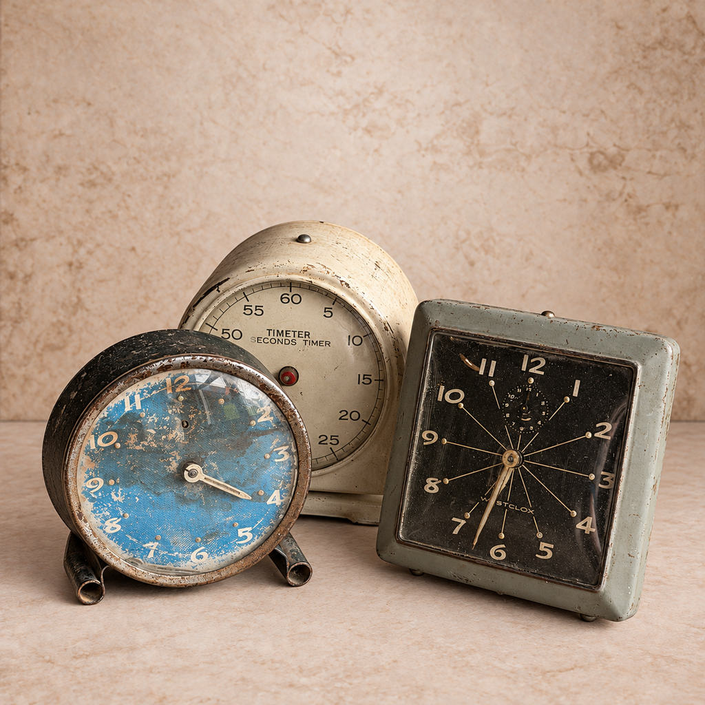 Authentic Vintage Metal Clock