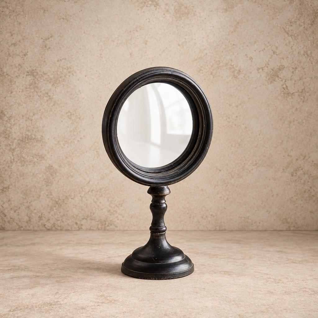 Antique Bronze Table Mirror