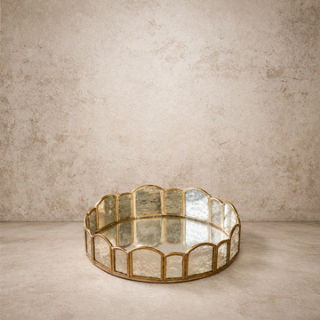 Brass + Glass Round Tray