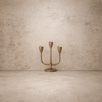 Mini Gold Hand Forged Iron Candelabra