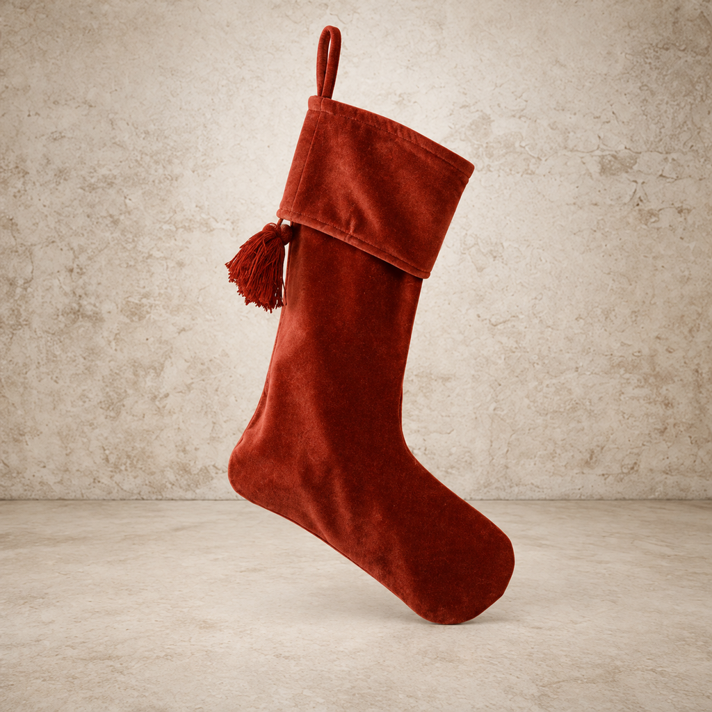 Dark Red Velvet Stocking