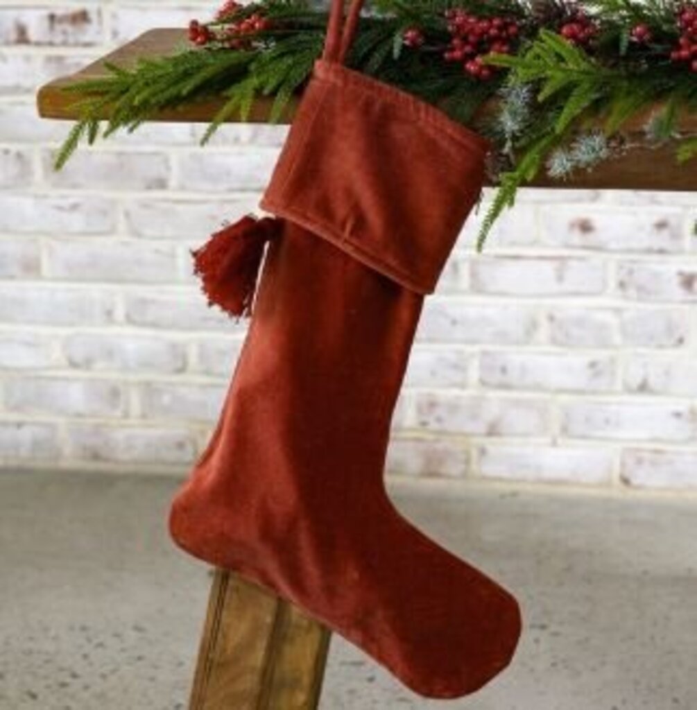 Dark Red Velvet Stocking