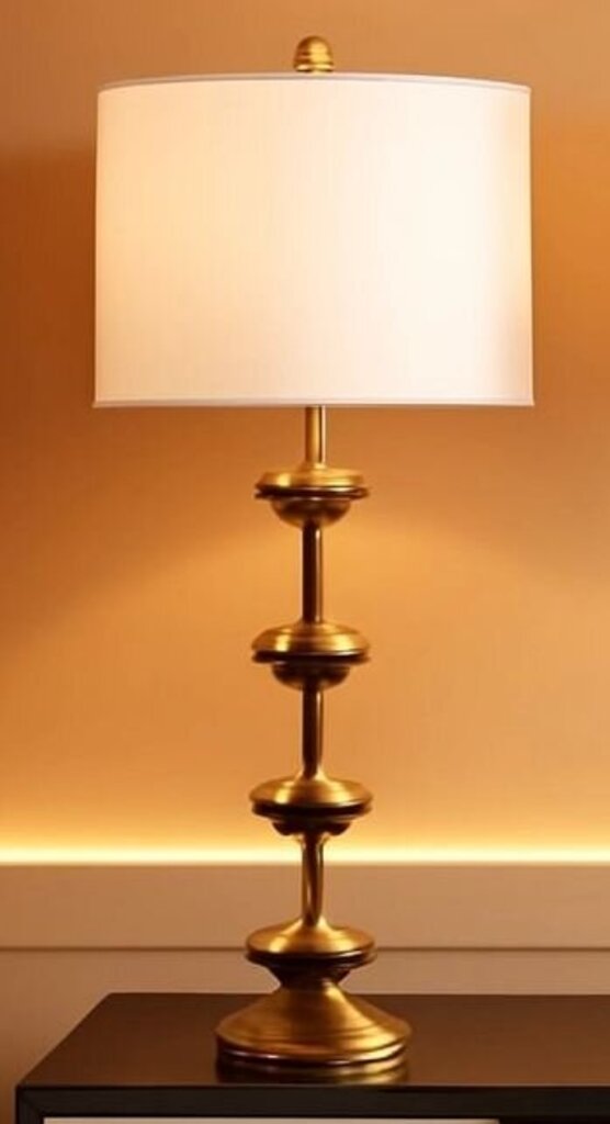 Beautiful Antique Gold Leaf Table Lamp