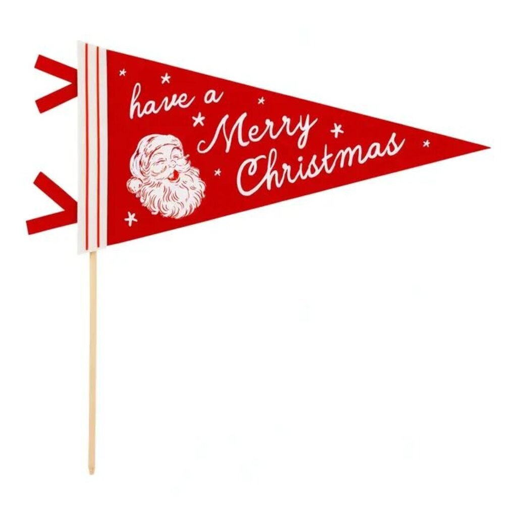 Red Merry Christmas Felt Pennant
