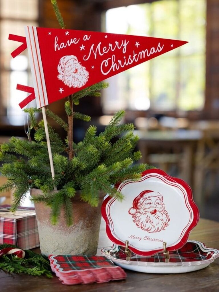 Red Merry Christmas Felt Pennant