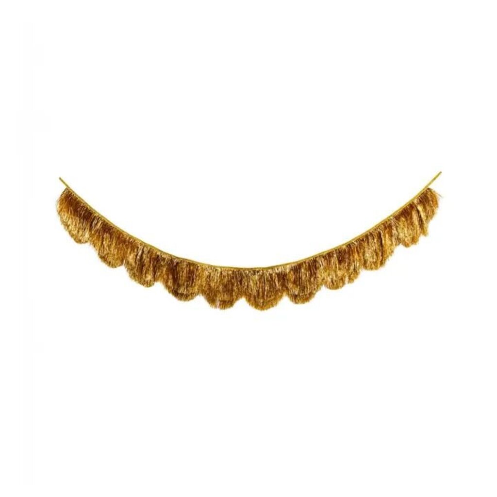 Gold Scalloped Tinsel Banner