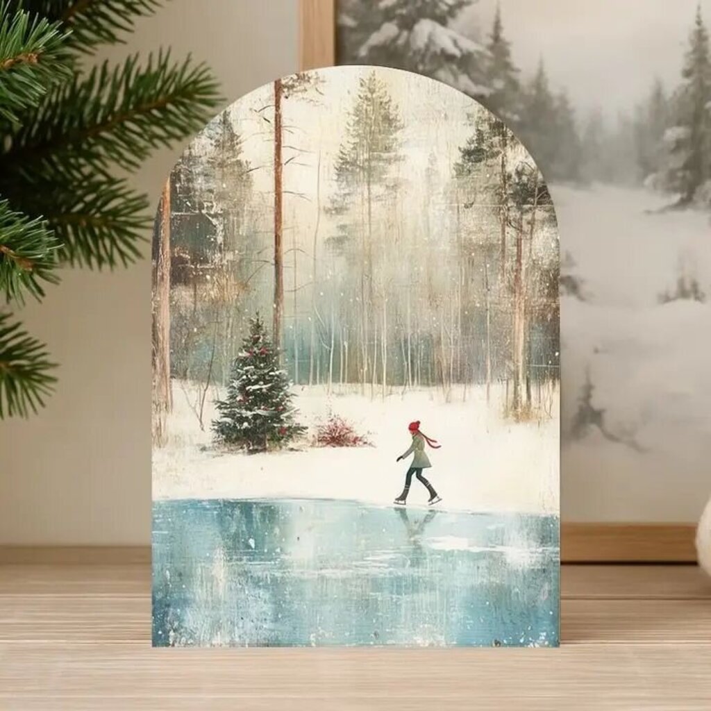 Ice Skater Holiday Arch Print