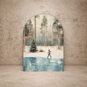 Ice Skater Holiday Arch Print
