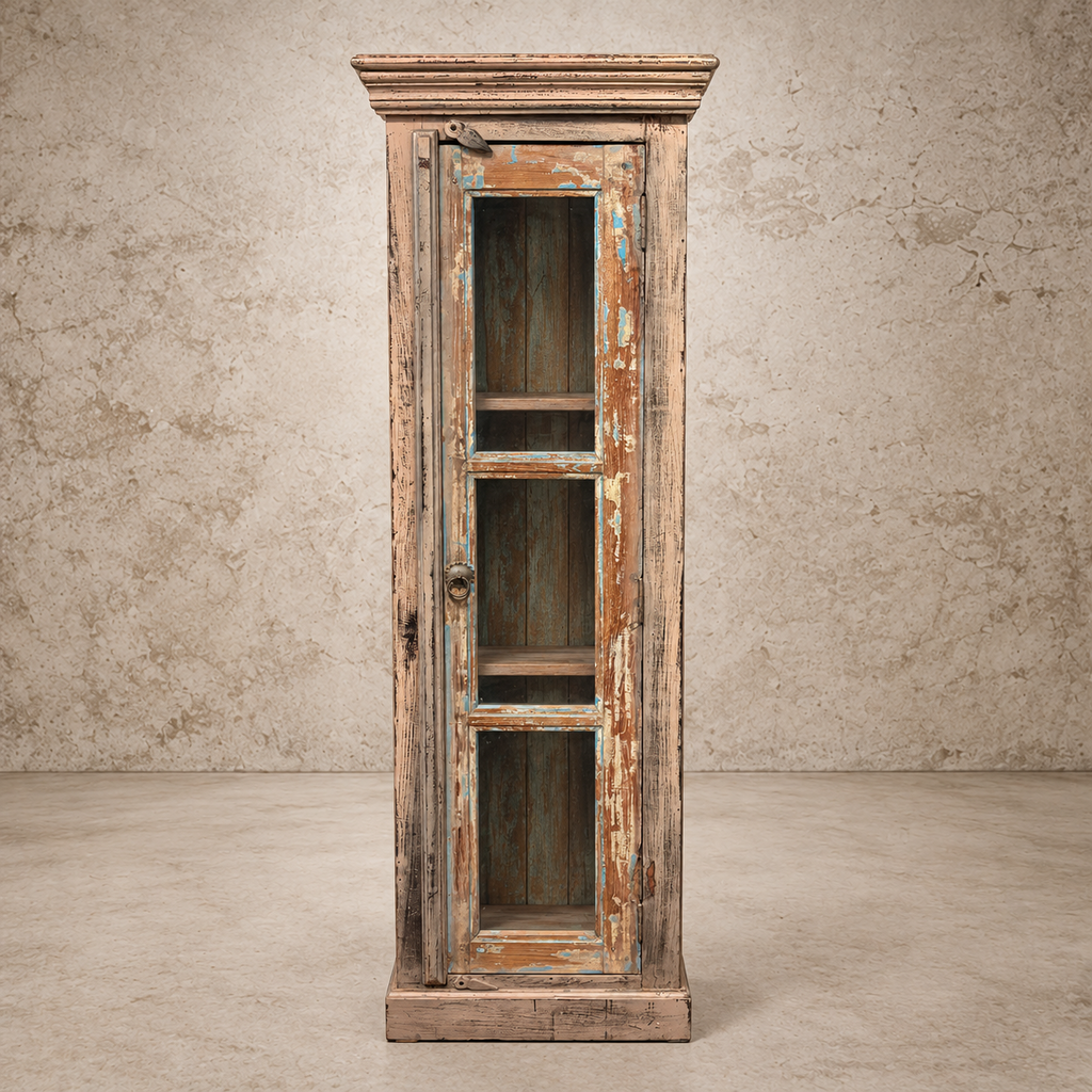 Cute Slim Glass Door Mini Cabinet
