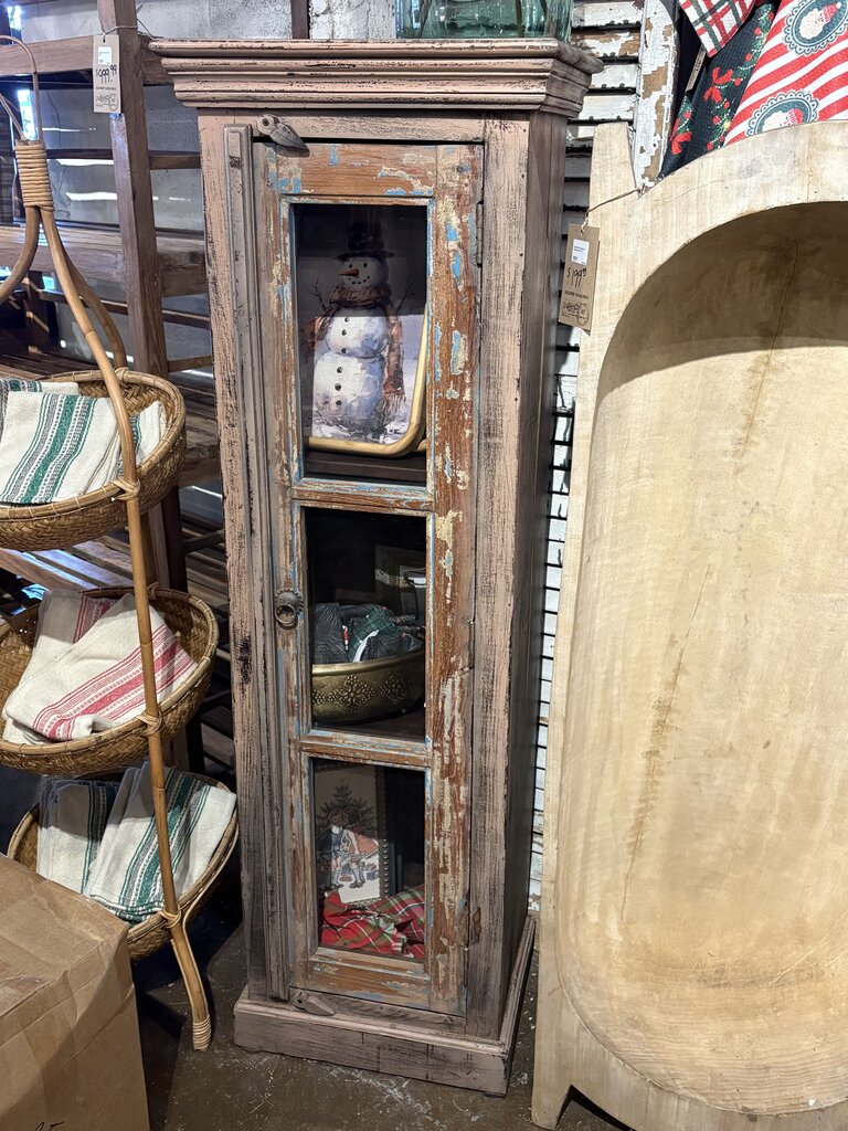Cute Slim Glass Door Mini Cabinet