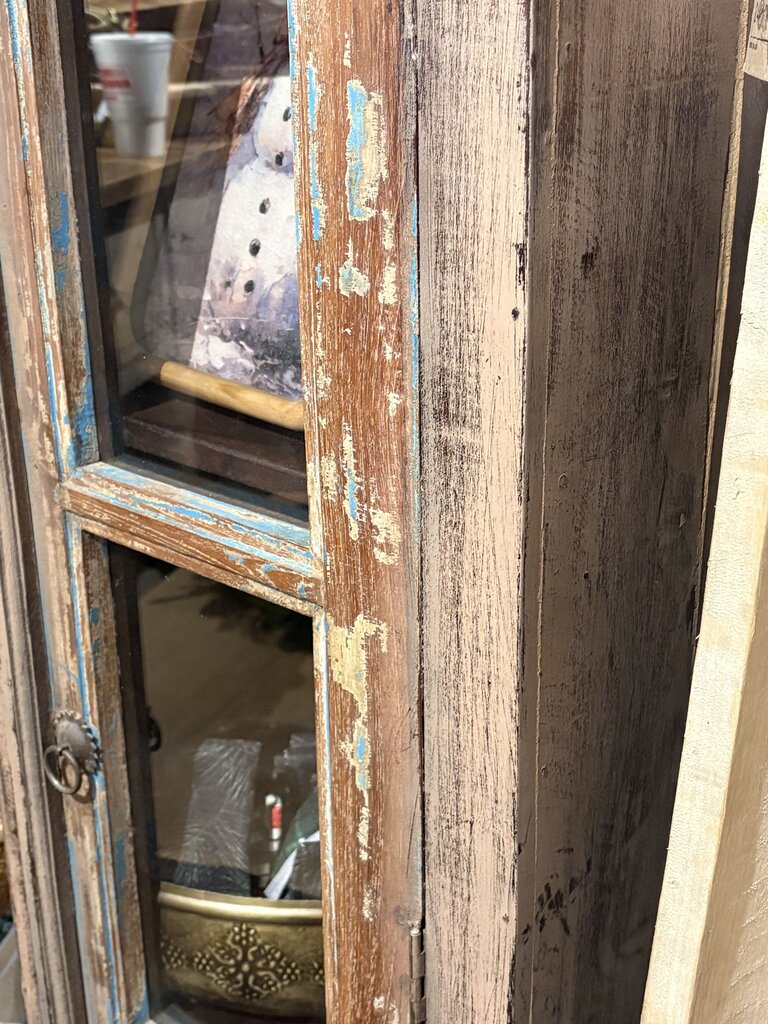 Cute Slim Glass Door Mini Cabinet
