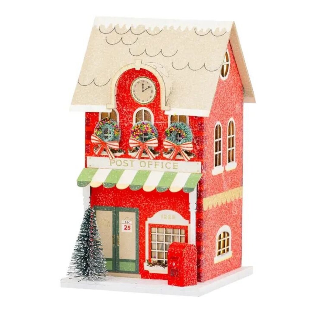 Red Post Office Light Up Village House